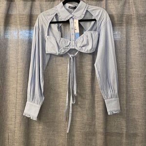 Light blue shein crop top